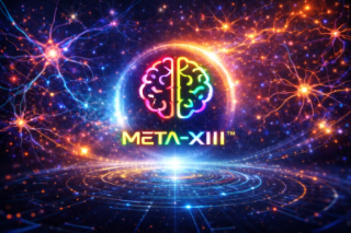 meta-xiii the use of hyphen to connect the word and roman numbers. the use of stylized typography of sans-serif style. the use of meta-13 or meta-xiii using number 13 or roman number xiii should be included.