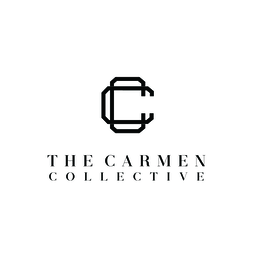 the mark consists of double "c" overlapping above two lines of text "the carmen" "collective".