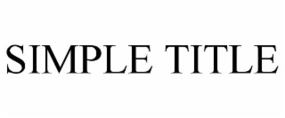 simple title