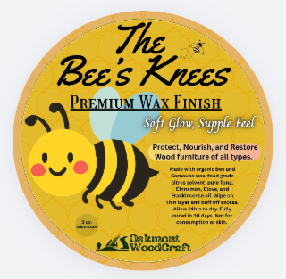 the bee's knees; premium wax finish; soft glow, supple feel; protect, nourish, and restore wood furniture of all types.