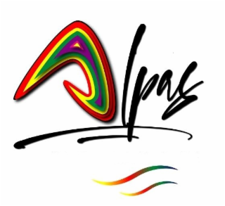 the colorful black,red,yellow,green,purple is actually a letter a next letter is l pas can read it as alpas