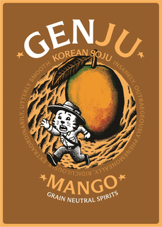 genju, korean soju, mango, grain neutral spirits, insanely, outrageously phenomenally, ridiculously, extraordinarily, utterly smooth