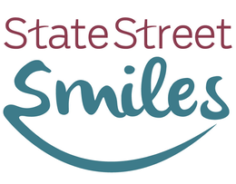 the mark consists of the wording "state street" with the first letter of each word capitalized. below is the wording "smiles" in cursive-style lettering with a curved line connected to the first letter "s" representing a smile.