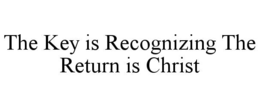 the key is recognizing the return is christ
