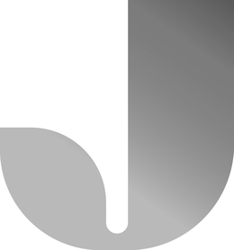 mark consists of a stylized j being dark grey at the top and fading to a lighter grey at the bottom.