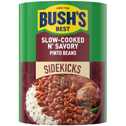 since 1908 bush's best slow-cooked n' savory sidekicks pinto beans