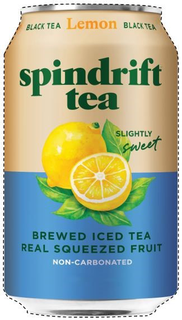 spindrift tea black tea lemon slightly sweet brewed iced tea real squeezed fruit non-carbonated