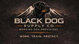 black dog supply co. working dog provisions work. train. protect.