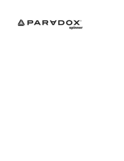 the word "paradox" with the letter "a" inverted 180-degrees, plus the work "spinner" in small letters underneath the word "paradox" and centered on the letter "x" in paradox, and the mark including a stylized triangle