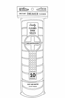 before after instant sneaker cleaner easily cleans shoe soles sneakerasers by fti brands contains 10 sneakerasers just add water patent pending