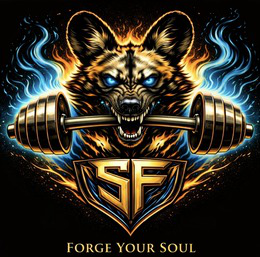 sf on the shield and forge your soul in gold letters