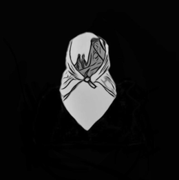 the mark consists of a stylized geometric design of a bandana in center.
