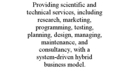 providing scientific and technical services, including research, marketing, programming, testing, planning, design, managing, maintenance, and consultancy, with a system-driven hybrid business model.