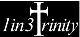 the mark consists of the wording “1 in 3 trinity” with a large cross forming the letter “t” in “trinity.