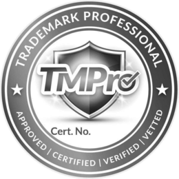 trademark professional tmpro cert. no. approved | certified | verified | vetted