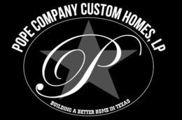 the mark consists of a circle with a star in the center of the circle a "p" in the middle of the star.  over the top of the outside of the circle are the stylized words "pope company custom homes, lp".  on the bottom of the inside of the circle, below the