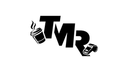 the mark consists of the stylized letters tmr, flanked by the silhouette of a coffee cup on the left and a whistle on the right.