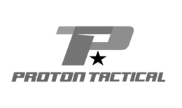 a large letter "p" and the word proton tactical