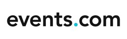 the mark consists of "events.com" with "events" and "com" in black and the dot in between the two words in cyan.