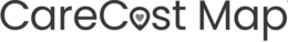 words carecost map with an inverted droplet in place of "o" and inside the inverted droplet is a heart.