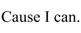 cause i can.