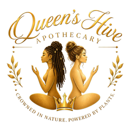 queen's hive apothecary crowned in nature. powered by plants