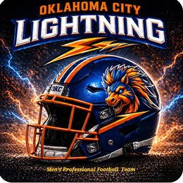 oklahoma city  lightning .  oklahoma city men's professional football team okc