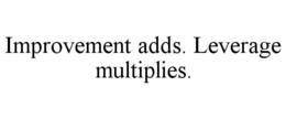 improvement adds. leverage multiplies.