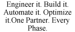 engineer it. build it. automate it. optimize it.one partner. every phase.
