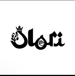 the mark consists of "olori". "o" is shaped like and egg with a flower on the end off egg and a crown is on top of the egg "o" has an human; human eyes; iris (eye).