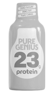 pure genius 23 g protein zero sugar* zero fat two carbs