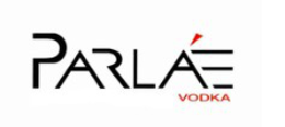 the mark consists of the stylized term "parlae" in black, with a red accent above the "ae" letters, and the wording "vodka" in the red, below "parlae".