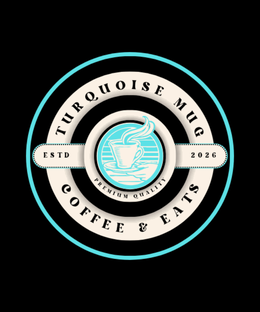 turquoise mug estd 2026 premium quality coffee & eats