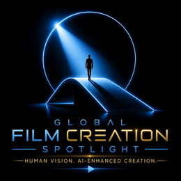global film creation spotlight human vision. ai-enhanced creation.