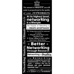 the amount of money you will make is proportional to the quality of your networking at its highest level, networking is a lifestyle the purpose of networking is to create acceptance! "by 'being interested in someone' we mean: 1. happily giving them your a