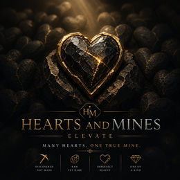 hm hearts and mines elevate many hearts. one true mine. discovered not made raw yet rare imperfect beauty one of a kind