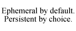 ephemeral by default. persistent by choice.
