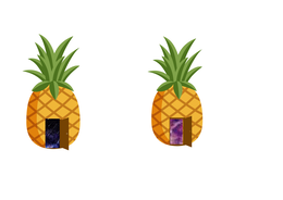 the image pictured is two (2) versions of the pineapple house platforms creative agency, pineapple logo. the one (1) at-a-time in use, pineapple logo is the main logo for pineapple house platforms creative agency. the pineapple is yellow with a two-toned 