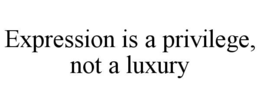expression is a privilege, not a luxury