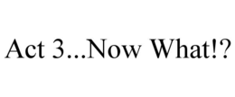 act 3...now what!?