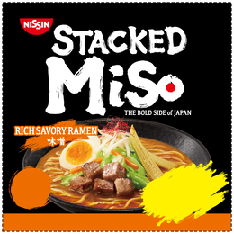 nissin stacked miso the bold side of japan rich savory ramen