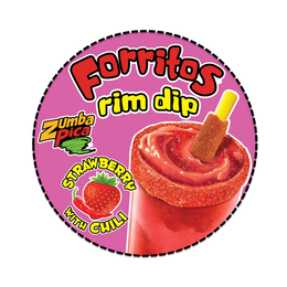 forritos rim dip zumba pica strawberry with chili