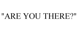 "are you there?"