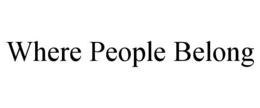 where people belong