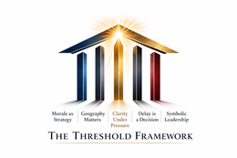 morale as strategy geography matters clarity under pressure delay is a decision symbolic leadership the threshold framework