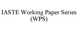 iaste working paper series (wps)