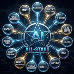 marketing sales content creation human resources ai agents finance supply chain ai all-stars quality assurance process improvement project management websites compliance real estate retail legal