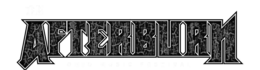 the mark consists of the word "afterburn" featuring large block angular letters with a cracked interior pattern and a border outline around all letters and the mark as a whole with the word "the" in smaller block font on the upper left side of "afterburn"