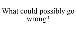 what could possibly go wrong?