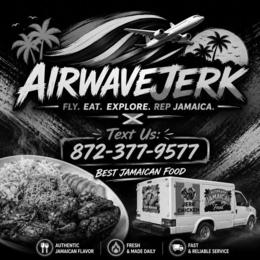 airwavejerk fly. eat. explore. rep jamaica. text us: 872-377-9577 best jamaican food authentic jamaican flavor fresh & made daily fast & reliable service